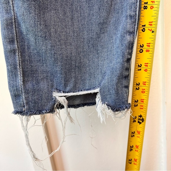 Express Mom Jean Women Size 0 Super High Rise Teen Junior Distressed Ankle Short - Picture 8 of 11